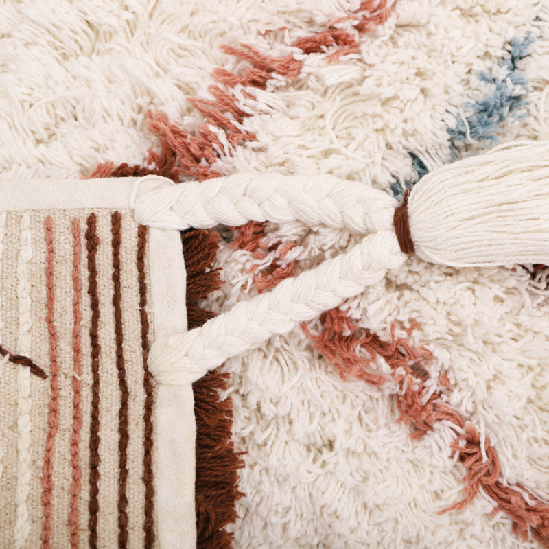 Cluff Hand Tufted Cotton Beige/Orange Rug