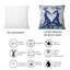 Carré, deux paons bleus avec des fleurs sauvages - coussin décoratif traditionnel-60158068
