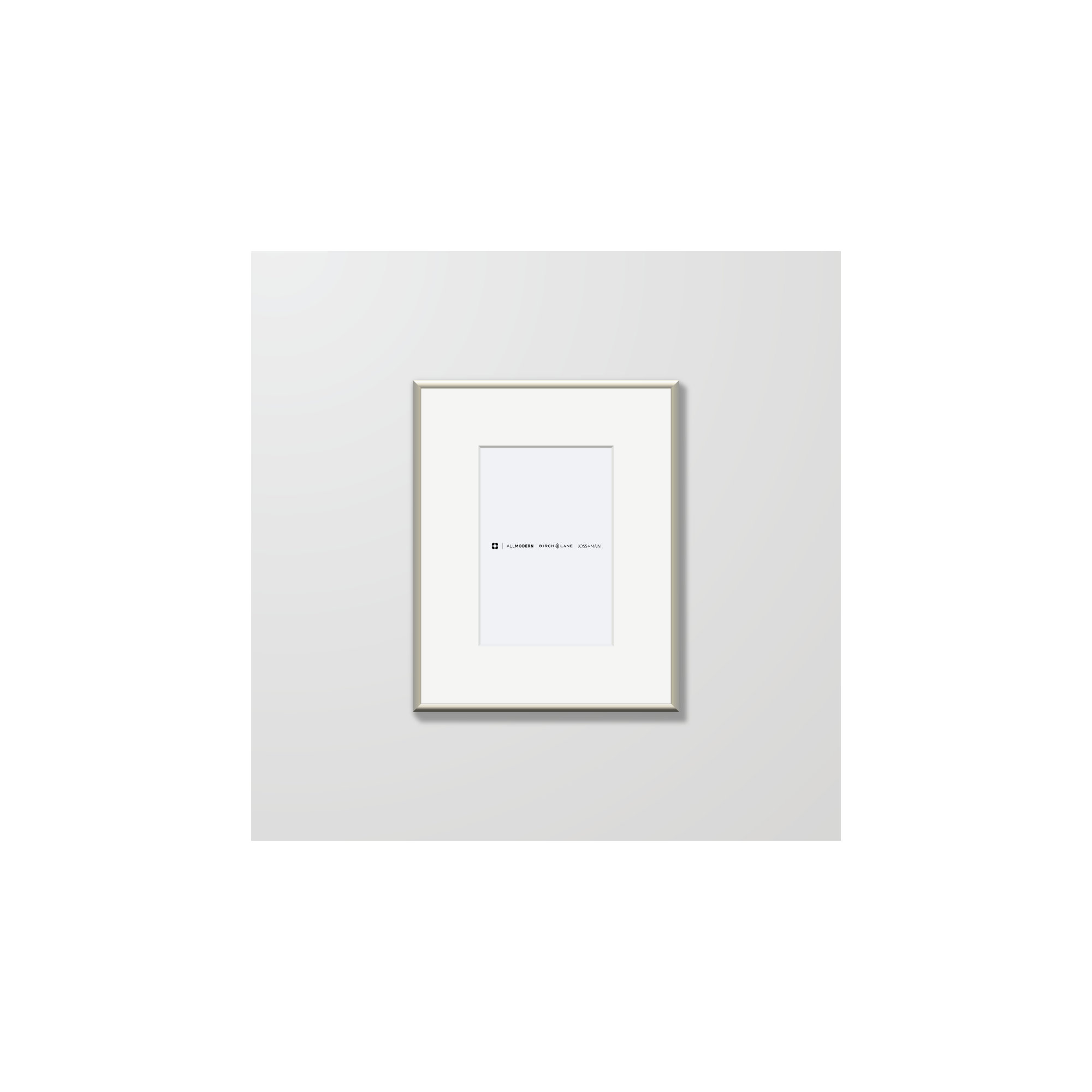 Feronia Metal Picture Frame with Mat, 4" x 6", Silver