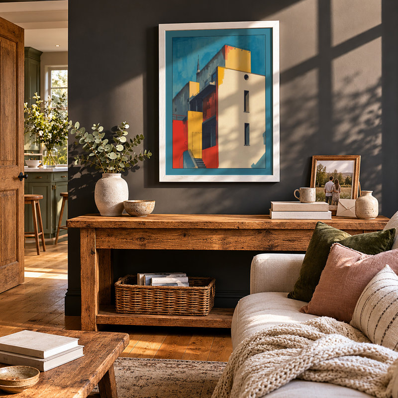 Constructivist Architecture Geometric - Print, A1 - 84.1 x 59.4 cm, White
