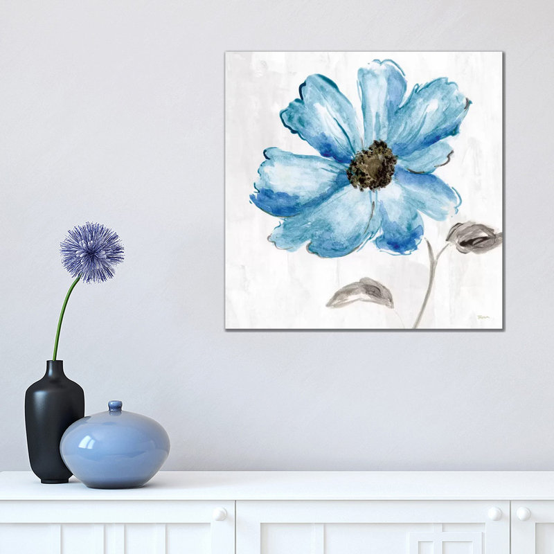 Blue Floral by Katrina Craven - Wrapped Canvas Gallery-Wrapped Canvas Giclée, 45.72 cm H x 45.72 cm W