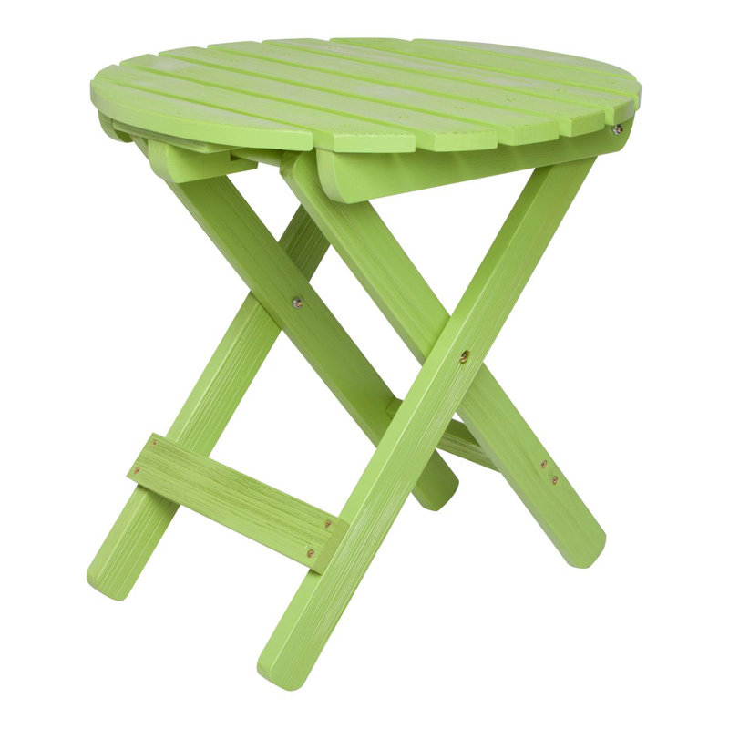 Table d'appoint ronde pliante d'extérieur Brently assemblée, Vert citron
