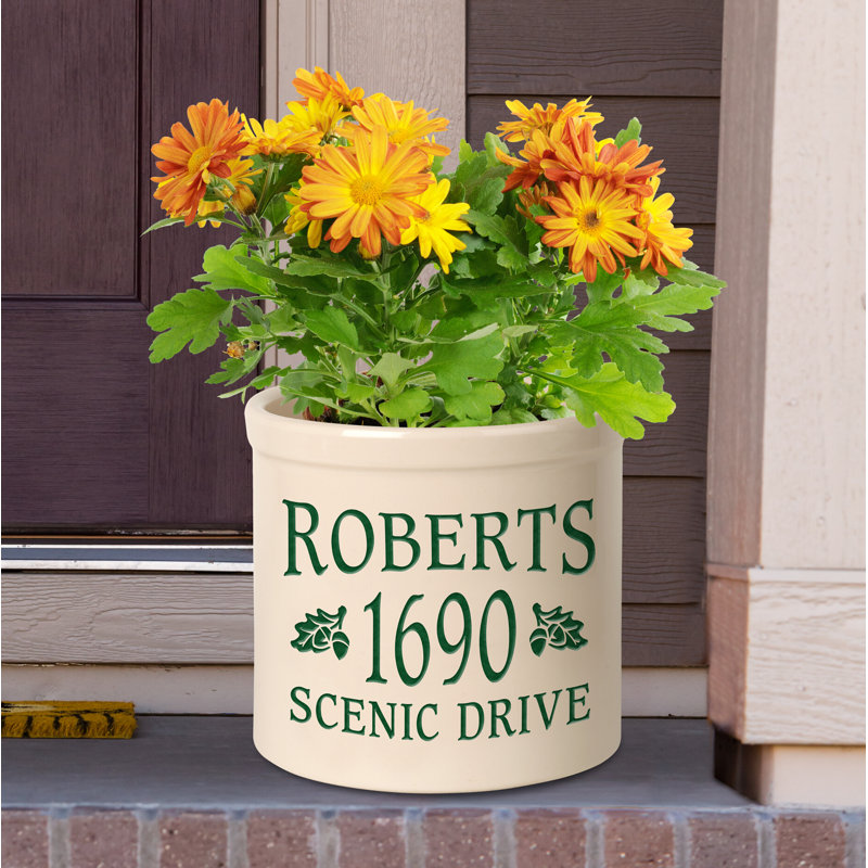 Pot de fleurs en céramique Woolard, Vert, Oui