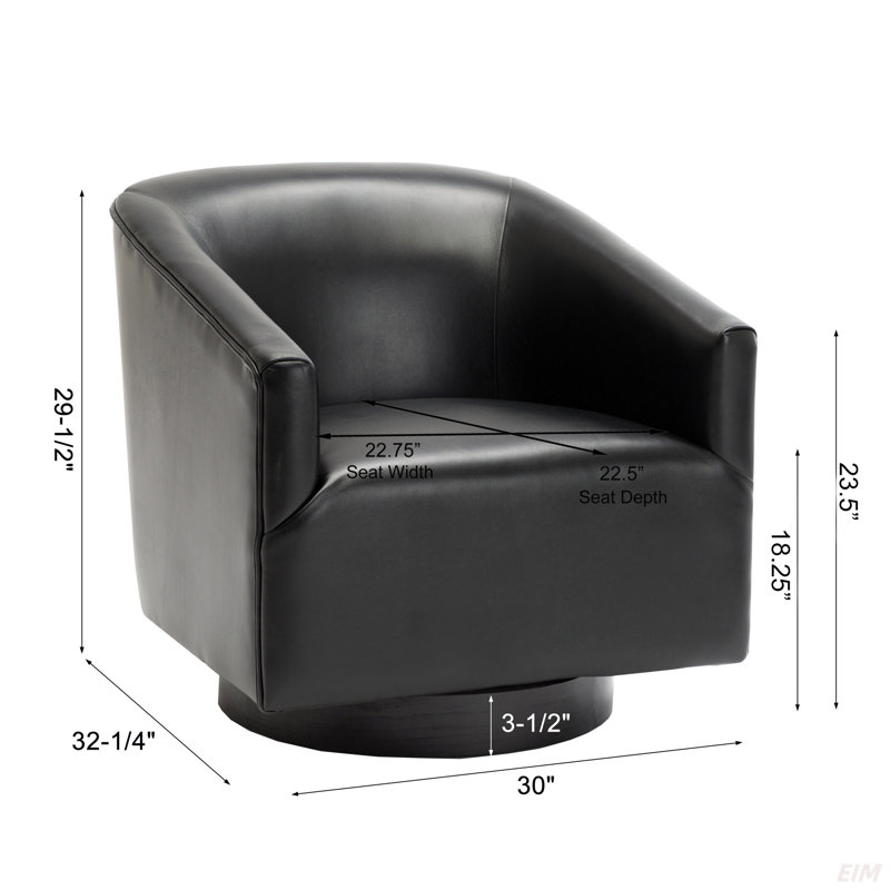 Bevis Upholstered Swivel Accent Chair, Black
