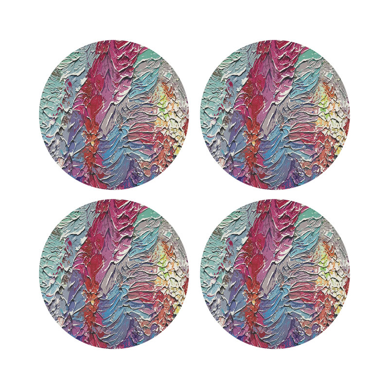 Paint Brights Vegan Leather Round Coasters