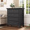 Grande commode campagnarde à 4 tiroirs - Rangement polyvalent pour la chambre à coucher et le vestibule
