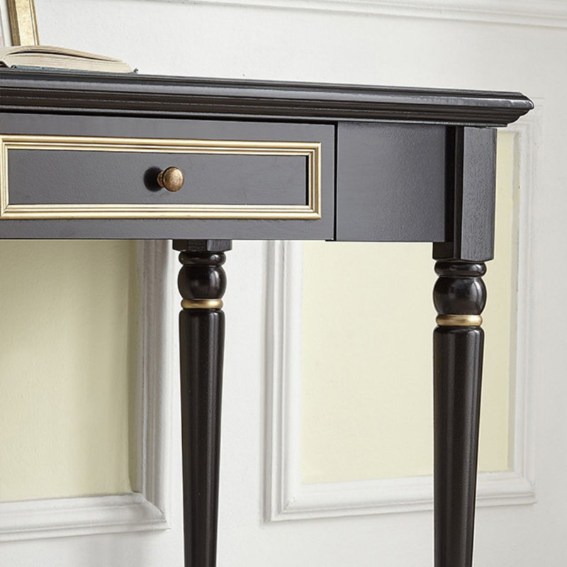 Bureau simple noir de style américain, H 29,92 po x l 55,11 po x P 23,62 po