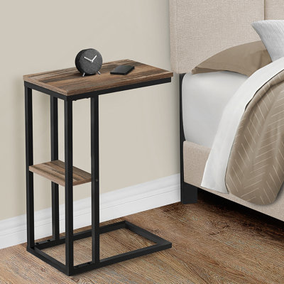 Table d'appoint, en forme de C, bout, côté, collation, salon, chambre à coucher, métal, stratifié