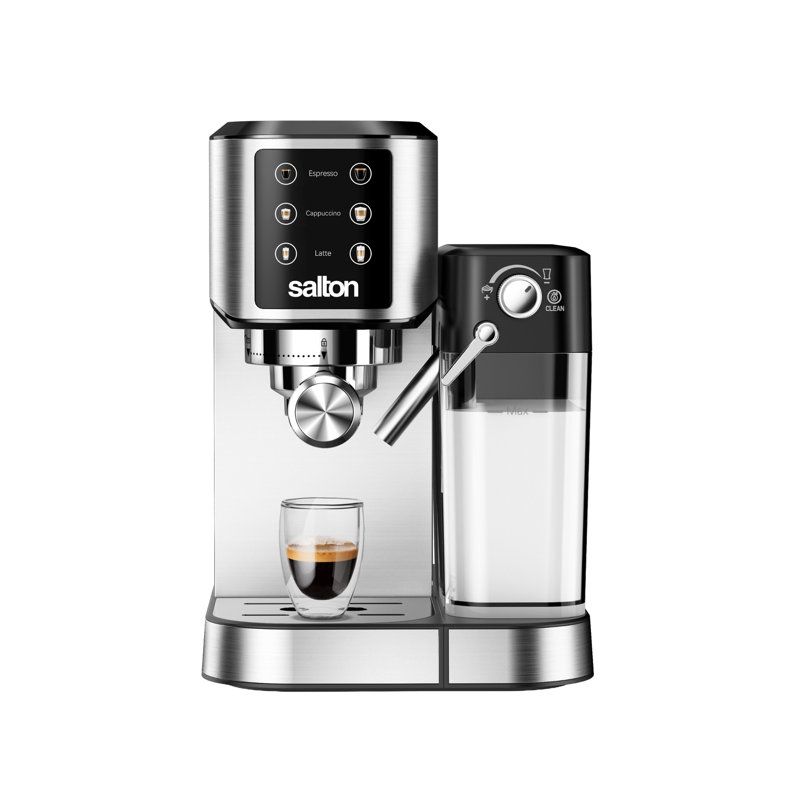 Salton 3-in-1 Espresso, Cappuccino & Latte Machine with Milk Removable Container