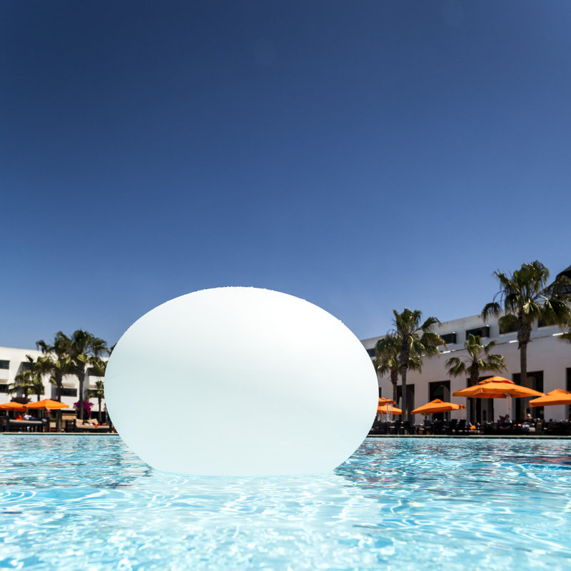 Flatball Battery Powered Integrated LED Color Changing Outdoor Floating Light, 10" H x 13" W x 13" D