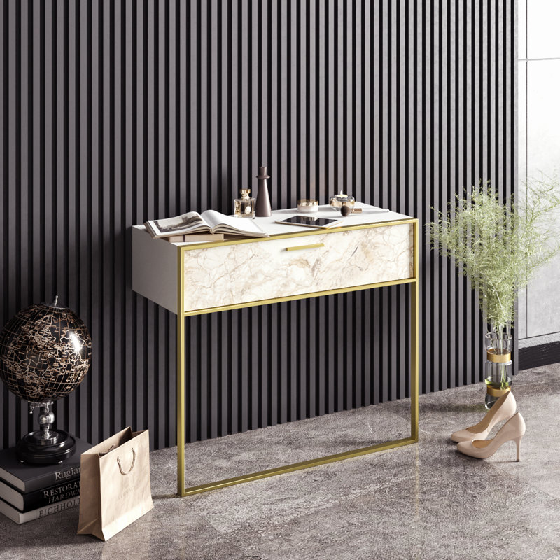 Yanaliz Dresser, White Marble/White