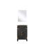 Meuble-lavabo simple en chêne noir 20 po Largeur, miroir de 18 po, comptoir en acrylique, fermeture en douceur et capacité de rangement avec le dessus et le compartiment