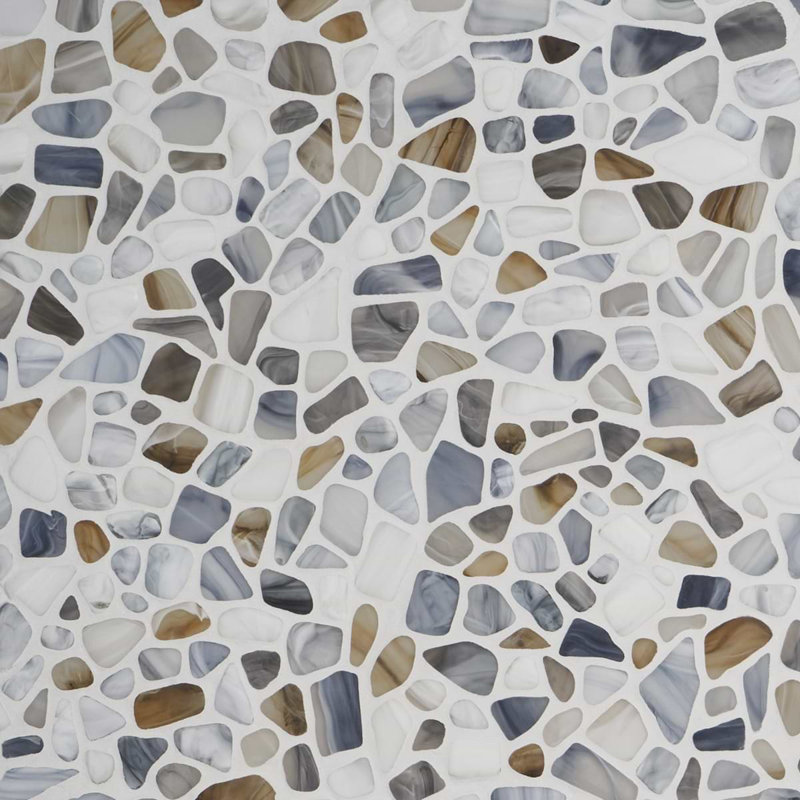 Riverglass 12x12 Frosted Glass Mosaic Tile
