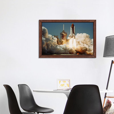 Space Shuttle Challenger Lift Off (1983) - Floater Frame Print on Canvas