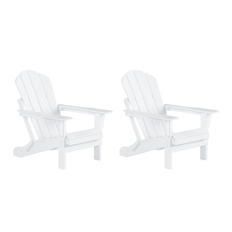 Laguna Foldable Outdoor Adirondack Set, White