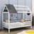 Hadrien Twin Wood House Bed with Fence-370013136
