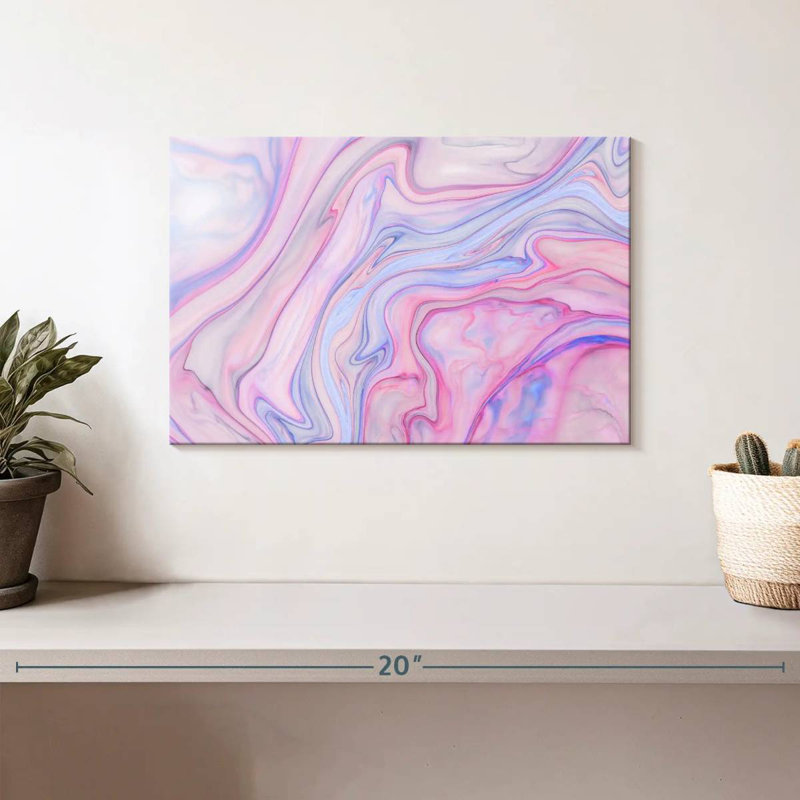 Marbre rose abstrait Avery, H 8 po x l 12 po