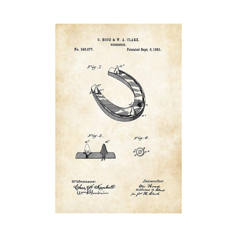 Horseshoe by Patent77 - Wrapped Canvas Print, 20.32 cm H x 30.48 cm W