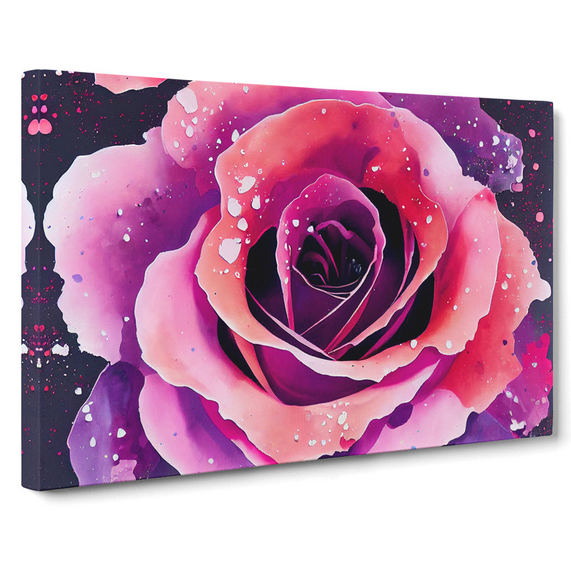 Rose Flower Splash Vol.4 - Wrapped Canvas, 50cm H x 76cm W x 3cm D