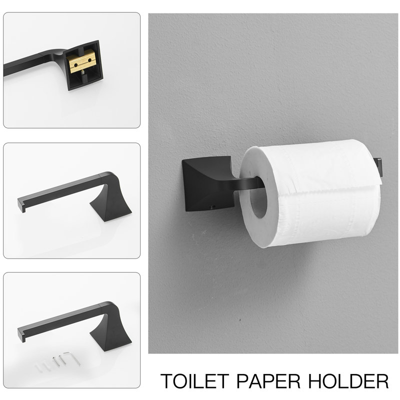 4 - Piece Bathroom Hardware Set, Black