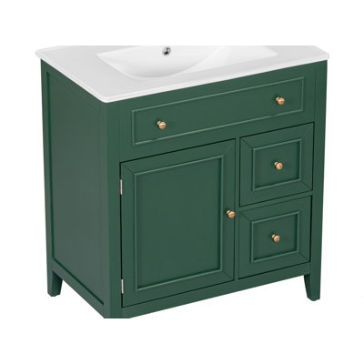 30.00'' Single Bathroom Vanity with Ceramic Top