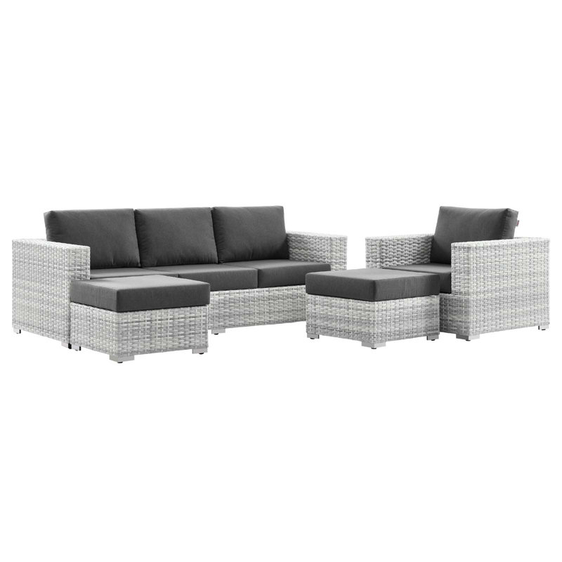 Ensemble de patio extérieur 4 pièces Convene, Gris anthracite
