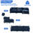 Modular Sectional Sofa, Comfy Cloud Couch With Movable Ottoman, 3-Seat Sofa Sleeper With Side Pockets, Deep Seat Sofa With Double Cushions & 5 Pillows For Living Room(112"-L Shape)-1528537823