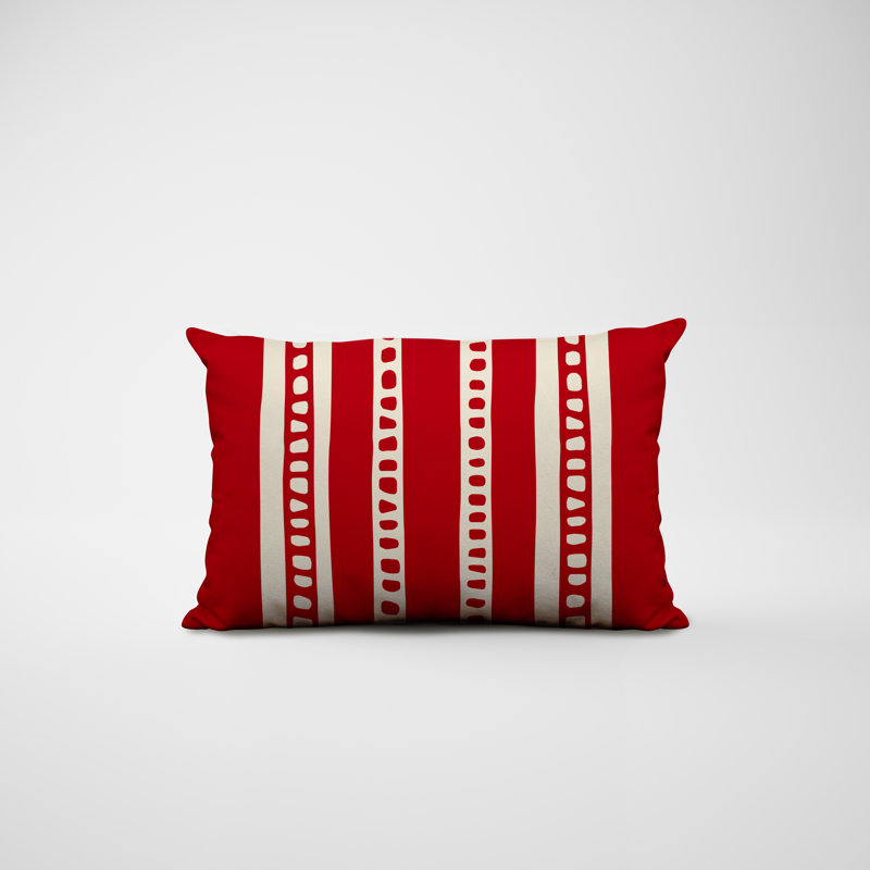 Housse et insert de coussin rectangulaire intérieur / extérieur en mélange de polyester / polyester Ikom, Rouge