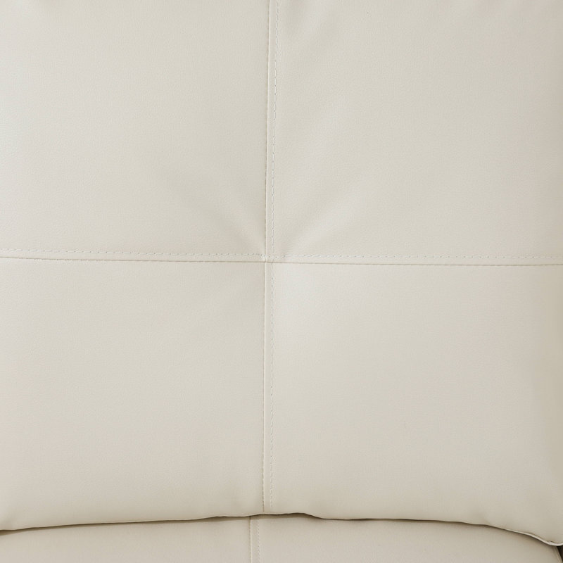 Canapé et chaise longue avec repose-pieds Beesley, Orienté à droite, Blanc, crème, Naturel