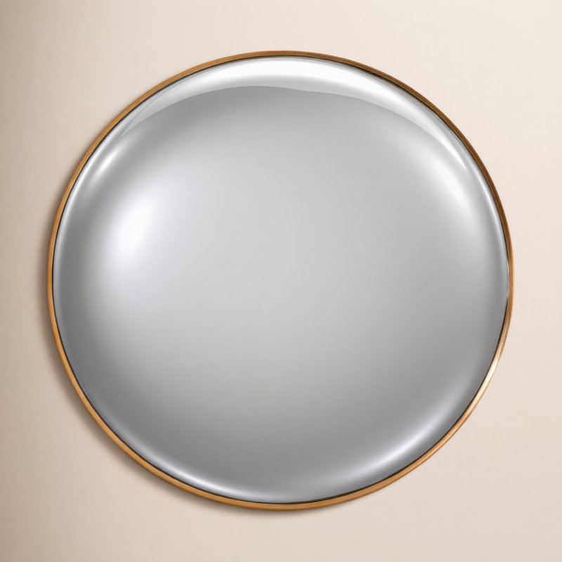 Bonnett Convex Wall Mirror, Vintage Brass