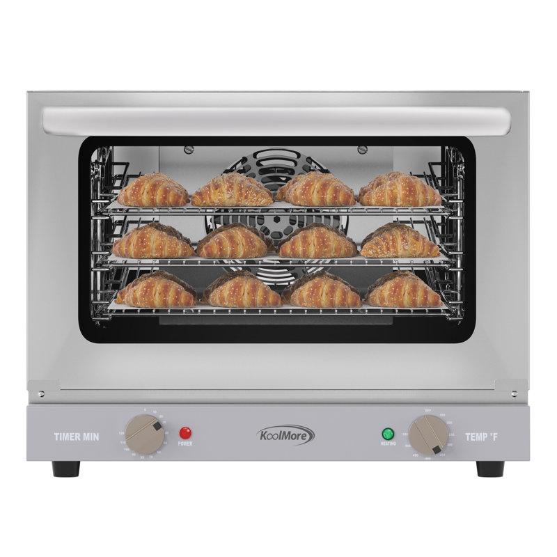 19 in. Countertop Convection Oven for Quarter-Size Pans with 3 Racks 1440W of Power in Stainless-Steel, 0.8 cu. ft.