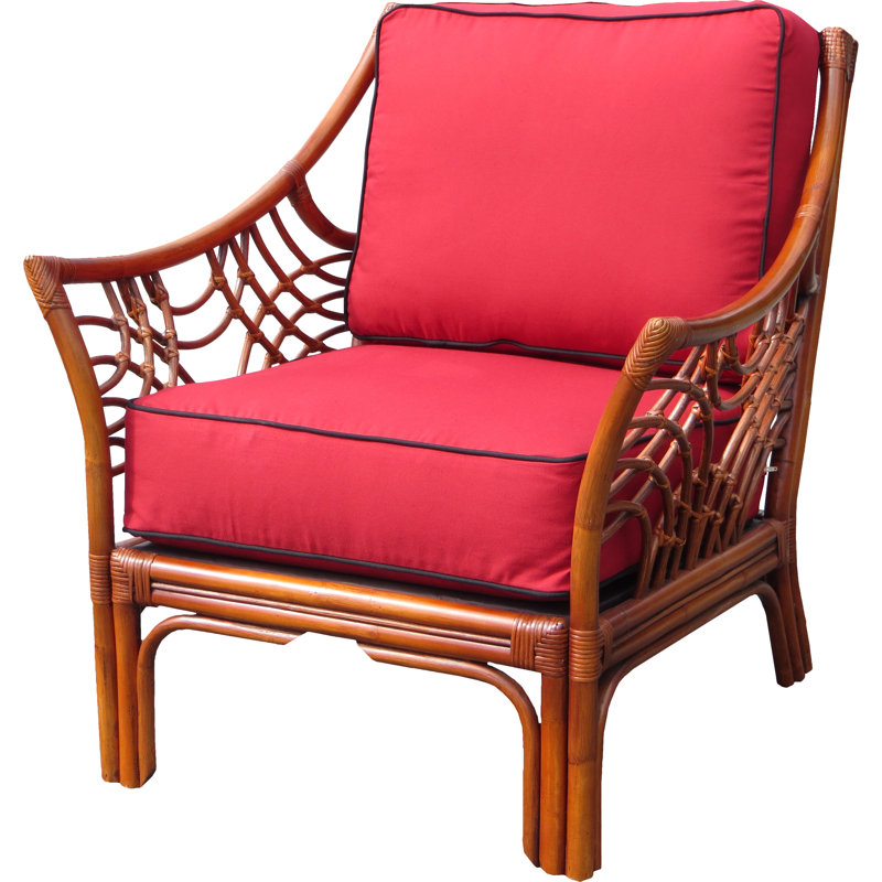 Fauteuil large 32,5 po Rainey, Brun délavé, Rouge minuit corinthien