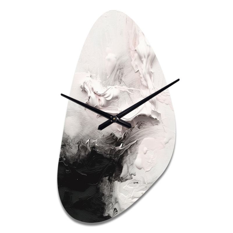 Acey - Fall Shape Large White Wall Clock - Unique Shape, Medium