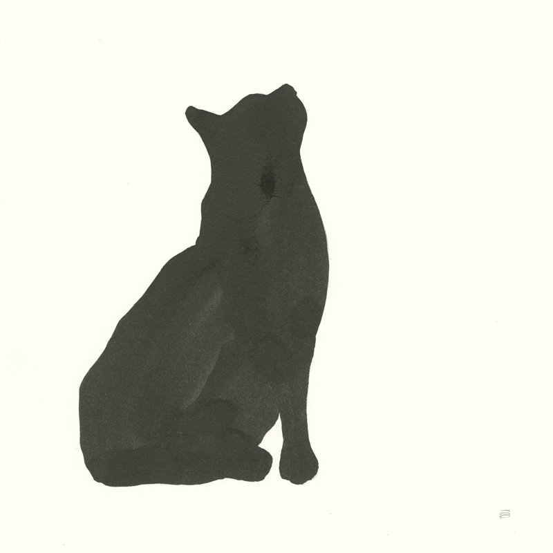 Black Cat III by Chris Paschke - Wrapped Canvas Painting, 51cm H x 51cm W