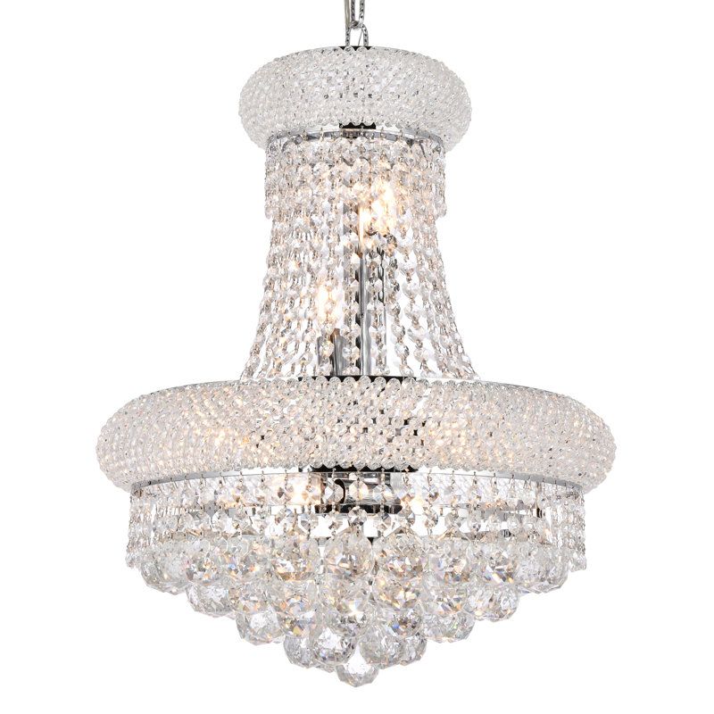 Lustre empire à intensité variable 8 lumières Hallsburg, Chrome chrome, Coupe royale
