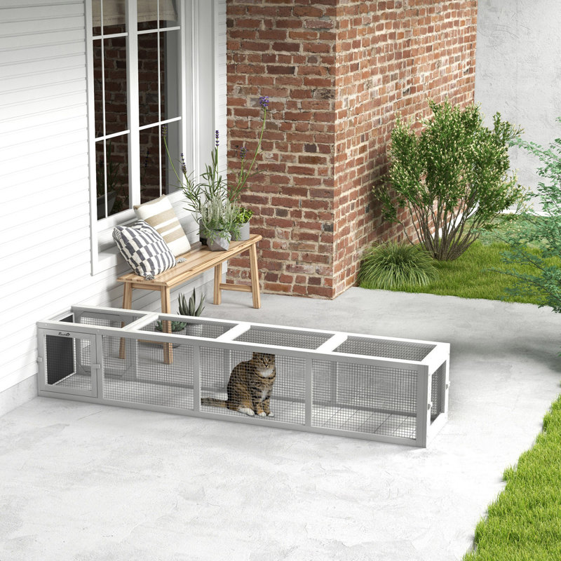 Outdoor Cat Tunnel with Extendable Design, H 15 po x l 78,7 po x P 15 po , Blanc