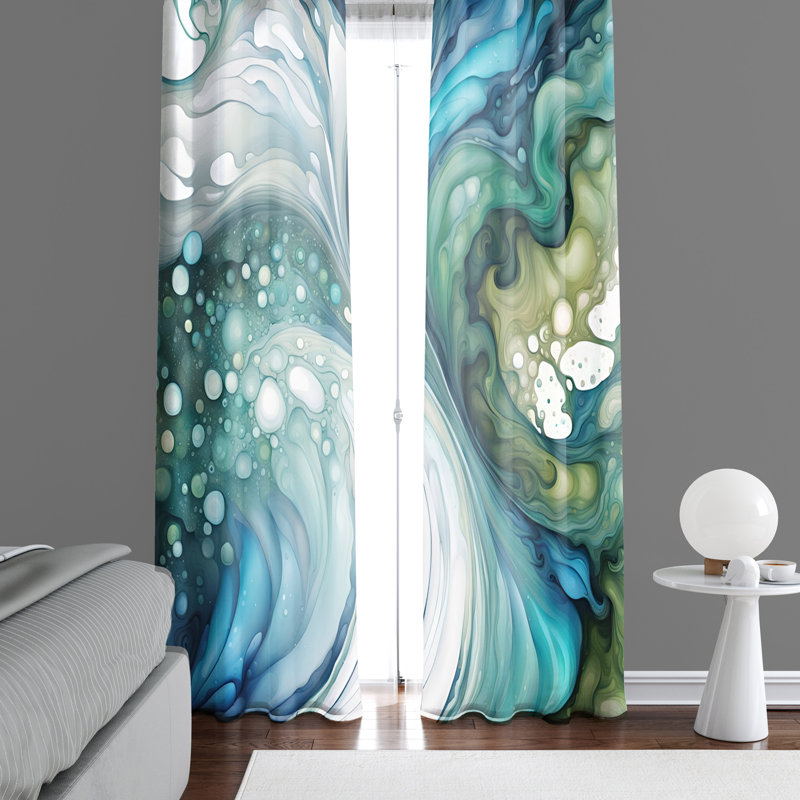 Paire de rideaux semi-transparents en polyester Gladyce, L 40 po x L 61 po