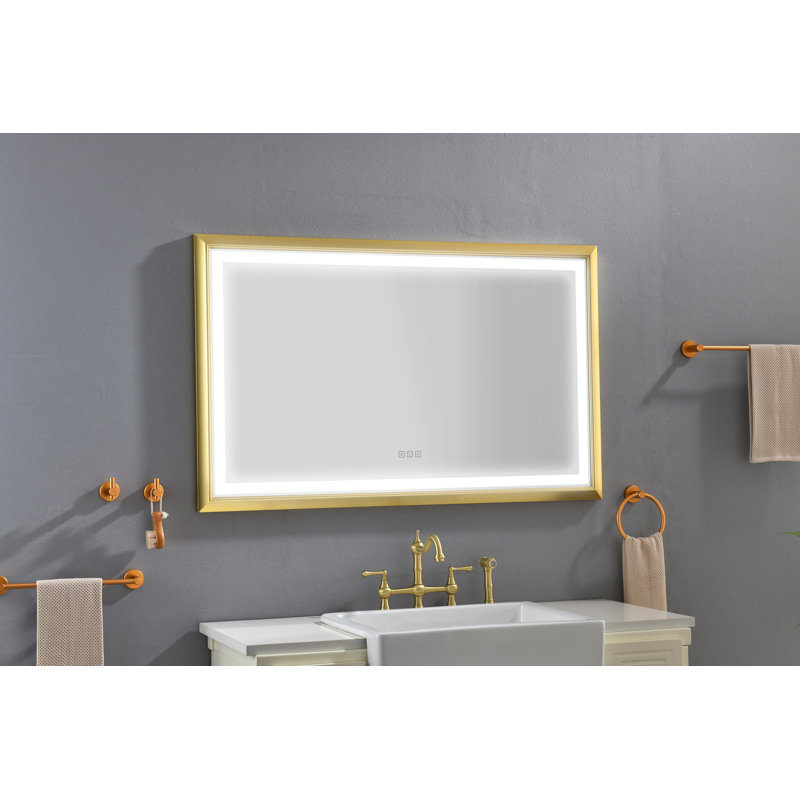 Miroir mural Daesia, Doré, 40 po x 24 po