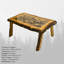Table basse 4 pieds en bois massif Hemming