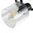 3-Lamp black dimmable glass ceiling light