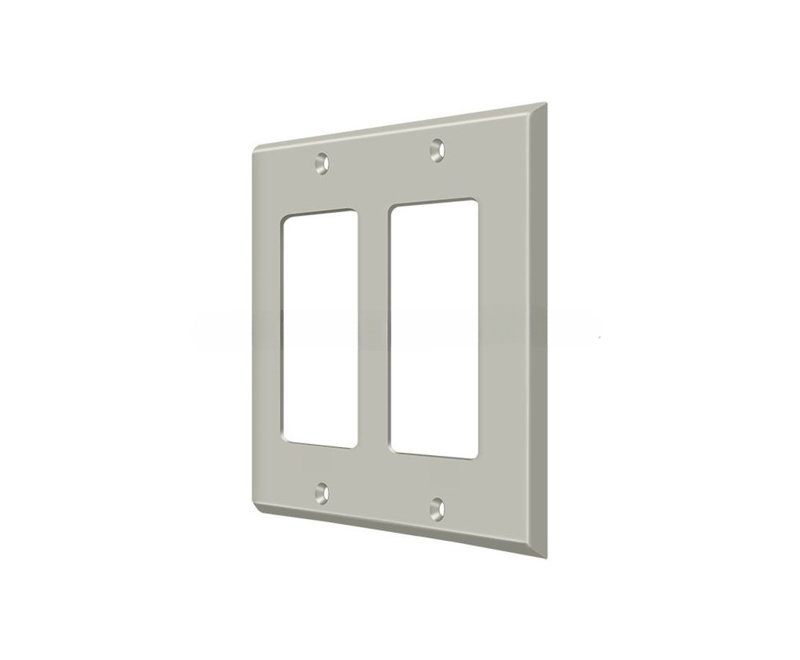Deltana SWP4741U26 Switch Plate; Double Rocker; Bright Chrome Finish, Nickel