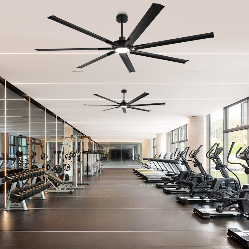 7-Blade Ceiling Fan with LED Light, 100", Black
