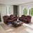2-Piece Vegan Leather Power Reclining Living Room Sofa Set With Wireless Chargers And LED Lights-1719245116