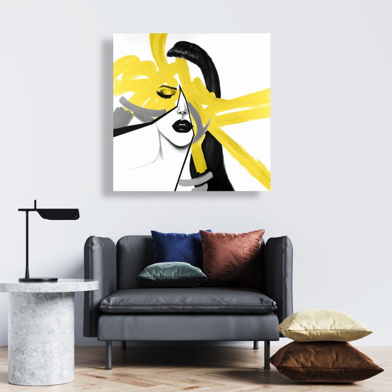 Beauté, toile grise divisée - œuvre d'art moderne de décoration intérieure