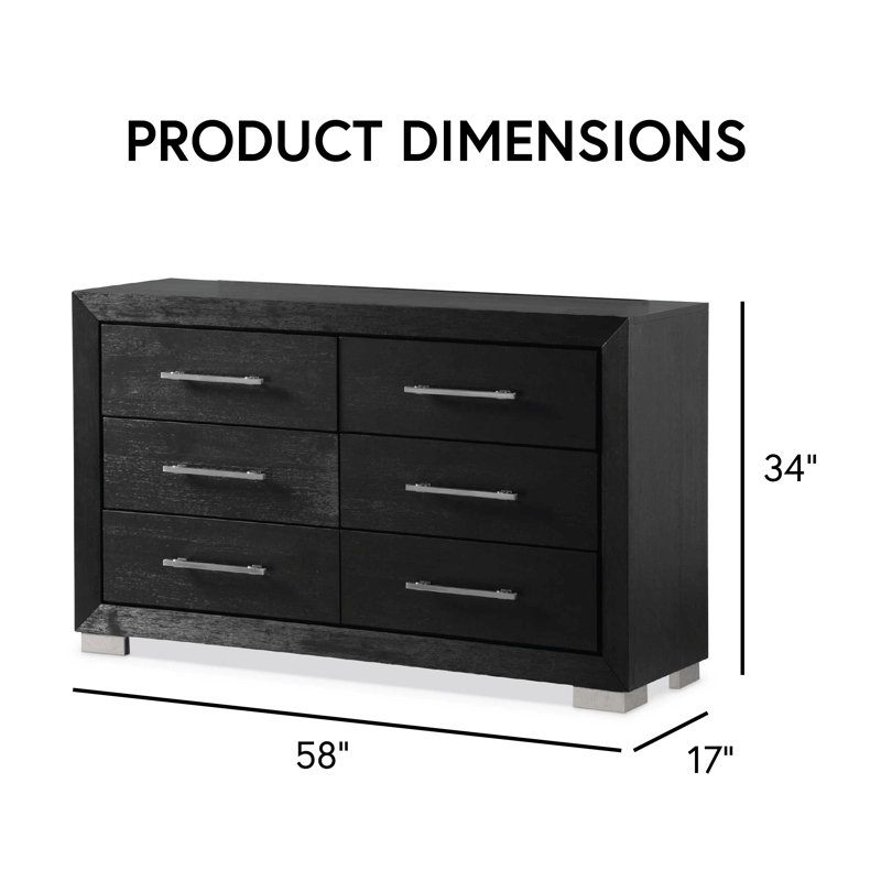 Ensemble de chambre à coucher 3 pièces Belletter Betancourt (2 tables de chevet + 1 Dreser)