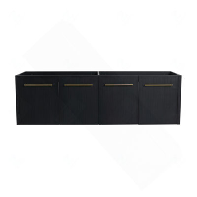60" Wall-Mounted Bathroom Vanity Cabinet Base (Sink Not Included)