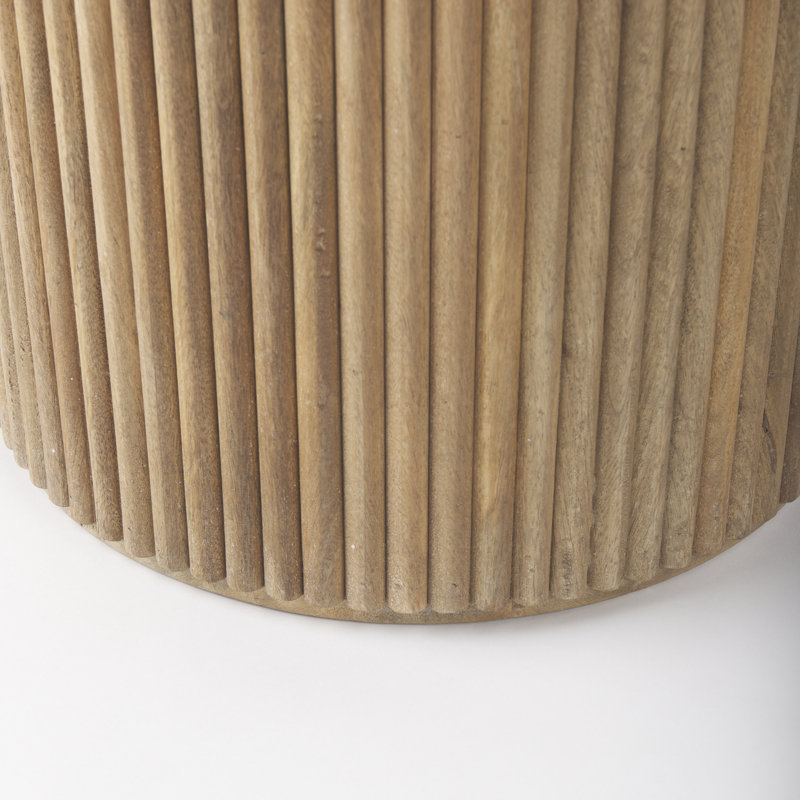 Solid Wood End Table, Light Brown