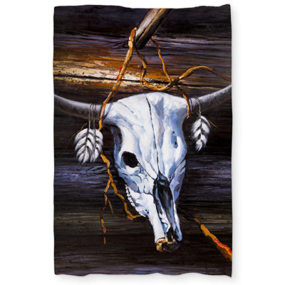 Hanged Skull on Wood Wall Rustic Duvet Cover | Home Decor