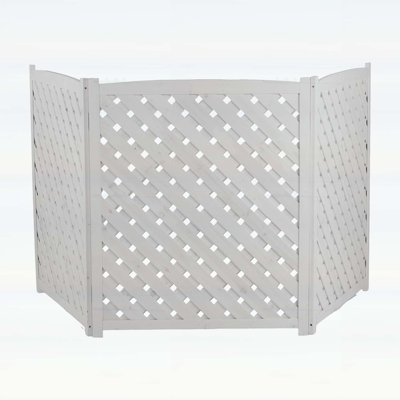 3-Panel Outdoor Air Conditioner Fence Screen, Outside Wood Privacy Fence, 32" W X 38" H