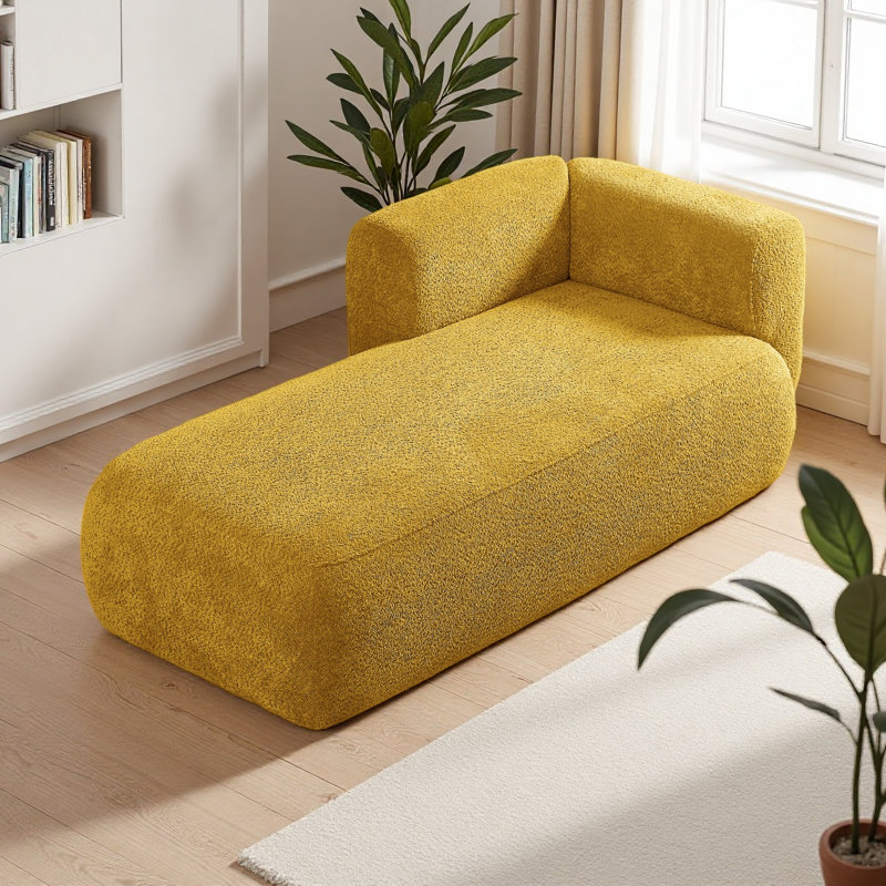 Méridienne Boucle Méridienne Fluffy, Orienté à gauche (vu de face), Jaune